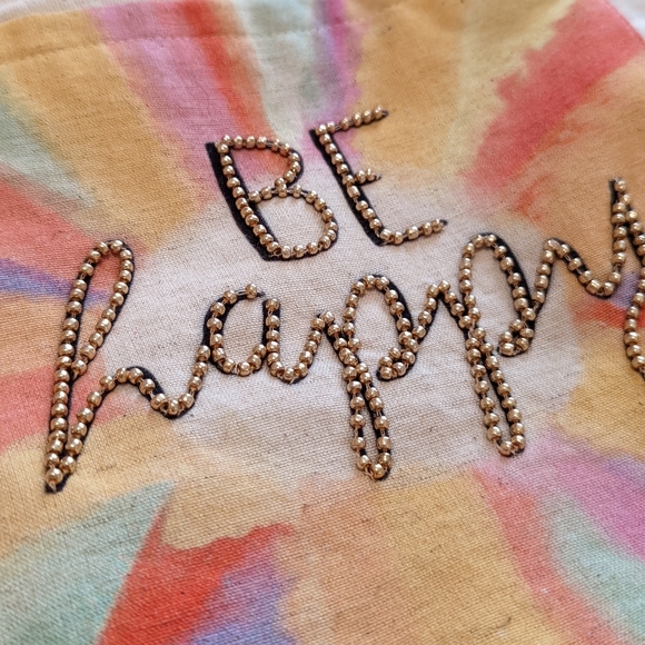 Be Happy Rainbow Canvas Hanging Pocket Organizer - Picture 4 of 11